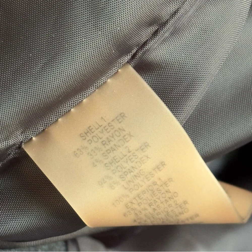 Gray Fitted V Neck Suede Suit Jacket Blazer Size 2 - Picture 8 of 8